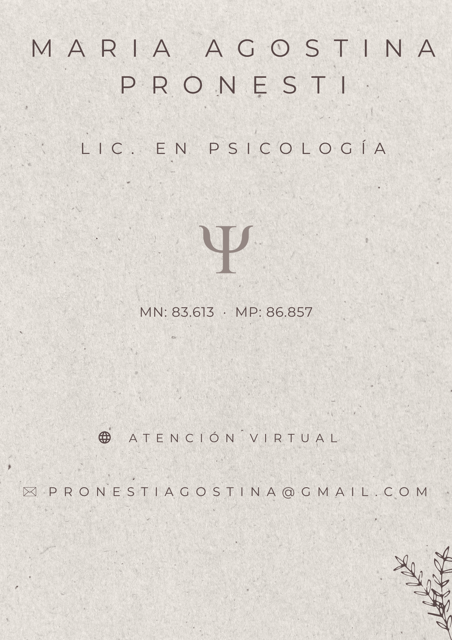 Lic. Maria Agostina Pronesti