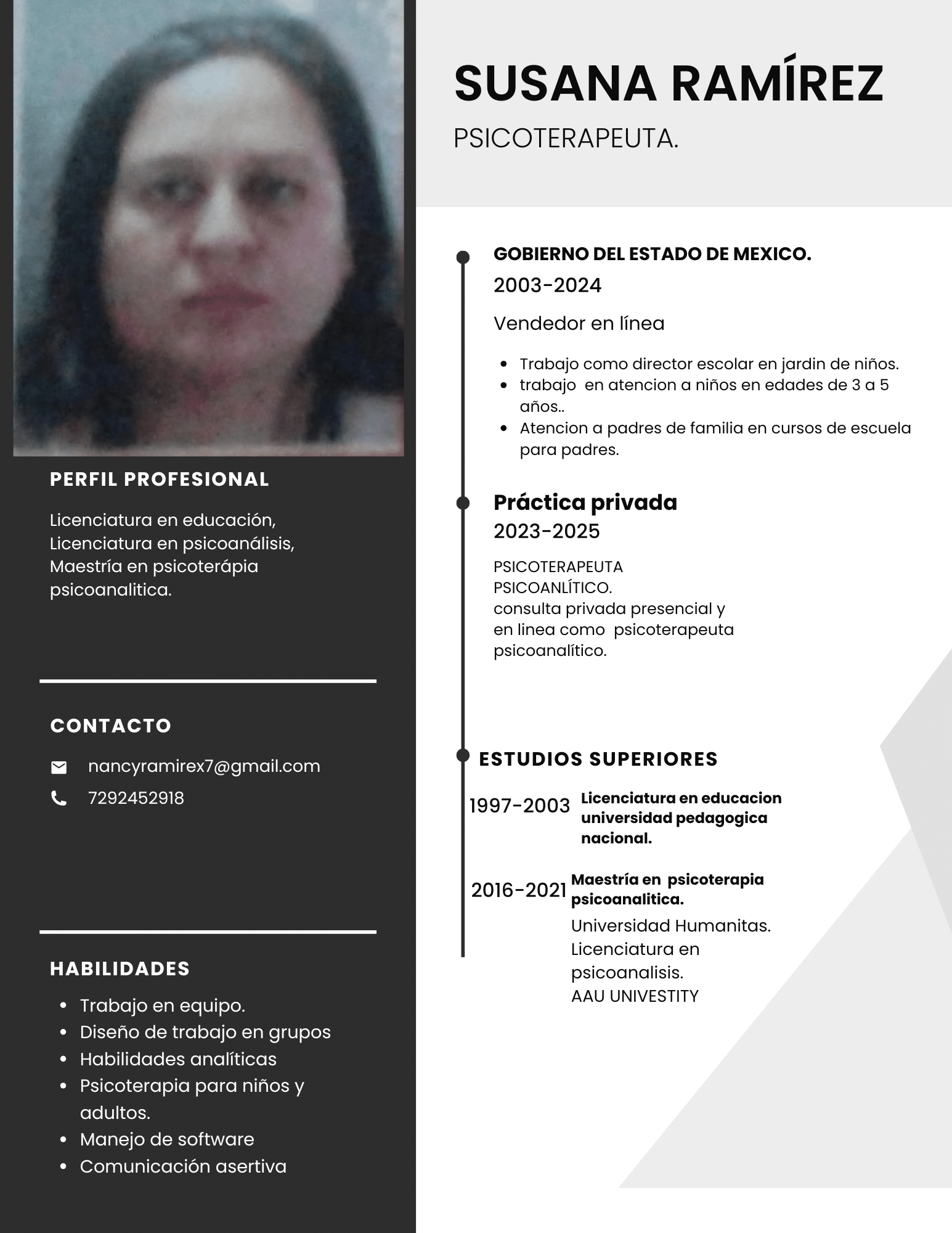 Psicóloga SUSANA NANCY RAMIREZ CARDOSO