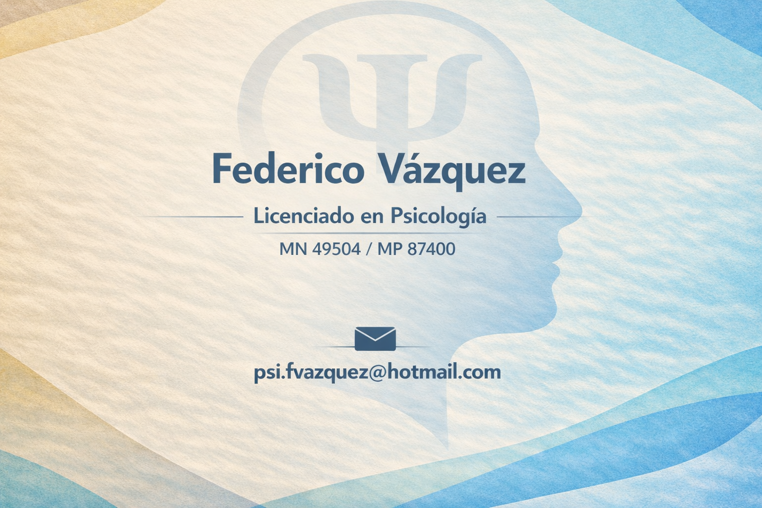 Psicólogo Federico Vázquez
